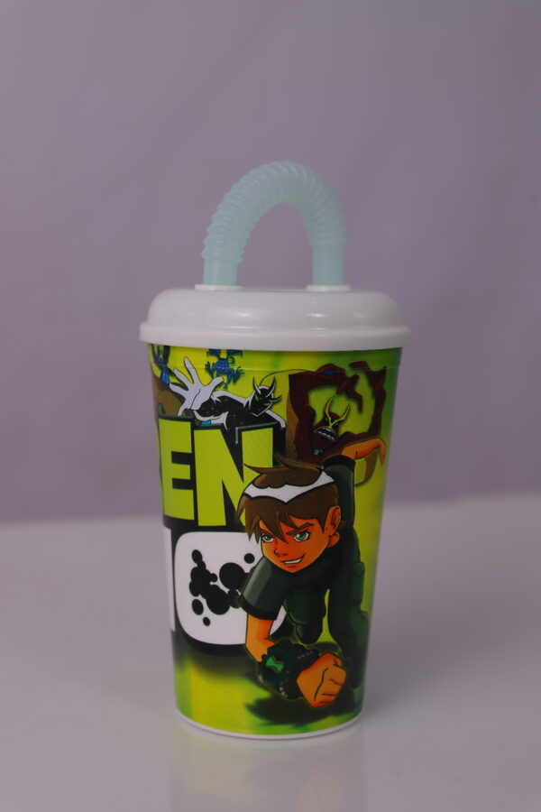 Straw Glass - Juice Cup - Sipper for kids Random Design - Cartoon Glass - Glass for Kids - Mug - Plastic Glass - Image 3
