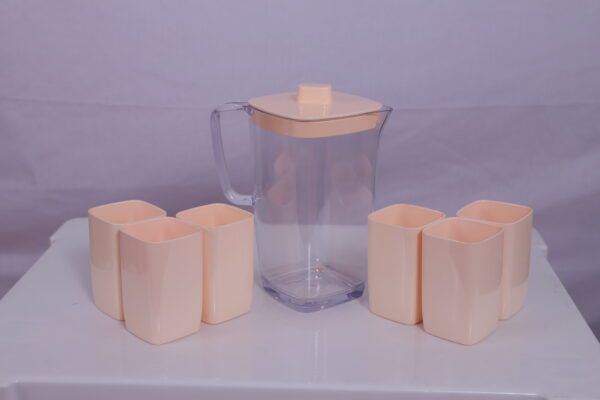 Premium Quality Water Jug with 6 Durable Plastic Glasses