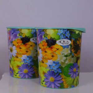 Aqua Plast Floral Printed Dustbin – Elegant Design, Everyday Function