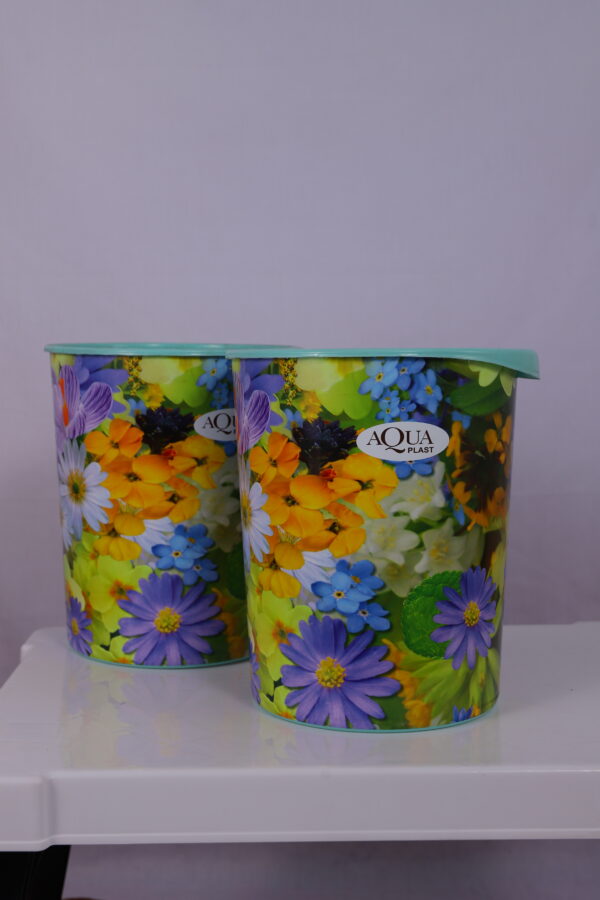 Aqua Plast Floral Printed Dustbin – Elegant Design, Everyday Function - Image 3