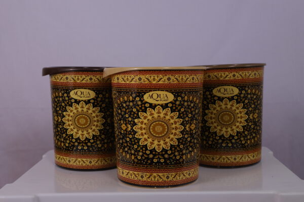 Aqua Plast Premium Dustbin – Elegant Mughal Pattern Design