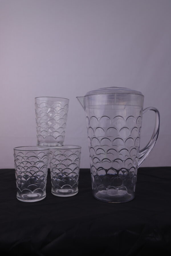 Acrylic Water Jug & Glass Set – 6 Pieces | Stylish & Unbreakable - Image 3