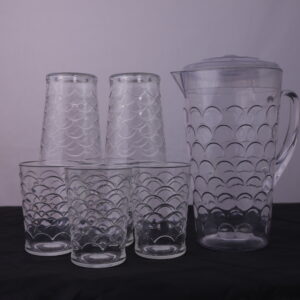 Acrylic Water Jug & Glass Set – 6 Pieces | Stylish & Unbreakable